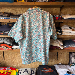 麻雀牌総柄 ギャンブラー アロハシャツ Aloha shirt BLUE