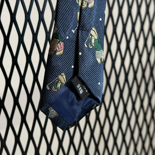 Golf Bear Pattern Tie クマ柄 ネクタイ ネイビー