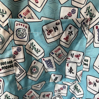 麻雀牌総柄 ギャンブラー アロハシャツ Aloha shirt BLUE