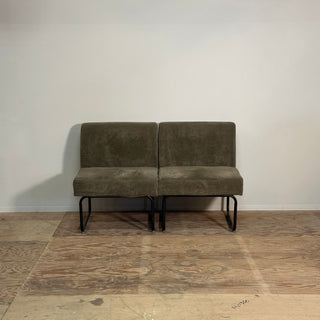 Olive green corduroy sofa set of 2 オリーブ コーデュロイソファ ペア
