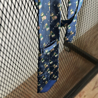 Golf Bear Pattern Tie クマ柄 ネクタイ ネイビー