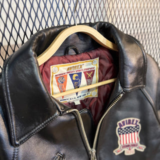 Vintage “ AVIREX “ VARSITY LIGHT SIGNATURE LEATHER JACKET バーシティレザージャケット 羊革