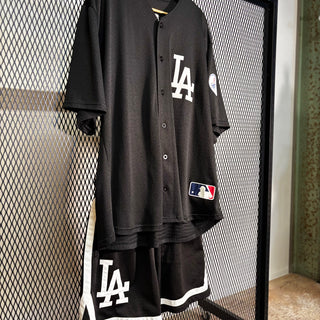 FANATICS Los Angeles Dodgers ロサンゼルス ドジャース セットアップ Baseball Shirt Setup［ BLACK ］