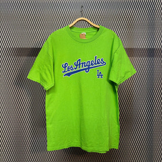Los Angeles Dodgers ロサンゼルス ドジャース セットアップ Baseball LA Tシャツ T-Shirt［ LIME GREEN ］