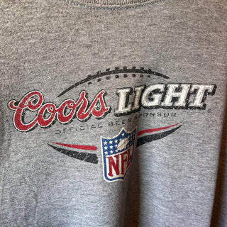 Vintage Coors Light BEER by NFL CREW SWEAT ヴィンテージ クアーズ ビール エヌエフエル コラボ クルーネックスウェット 【GRAY】