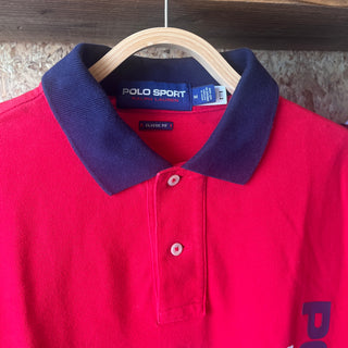 POLO SPORT RALPH LAUREN SHIRT ポロ ラルフローレン スポーツ スエット ポロシャツ Sweat T-Shirt［ Navy/RED ］
