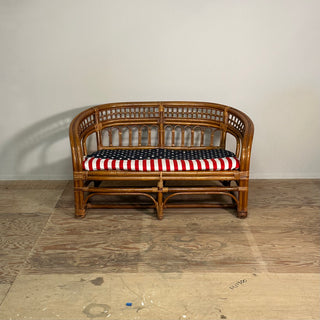 NUW®︎ Original Rattan & Bamboo couch with American flag cushion ラタン ソファー　アメリカ国旗 クッション