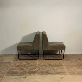 Olive green corduroy sofa set of 2 オリーブ コーデュロイソファ ペア