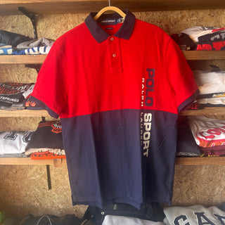 POLO SPORT RALPH LAUREN SHIRT ポロ ラルフローレン スポーツ スエット ポロシャツ Sweat T-Shirt［ Navy/RED ］