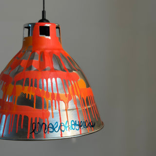 NUW®︎ x Ina Takayuki ハンドペイント ランプシェード LEDライト 照明 【 Orange Flower 】