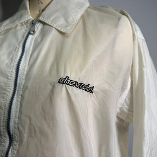 Vintage Chevy Full Zip Nylon Trucker Jacket [ White ] ナイロン ジャケット