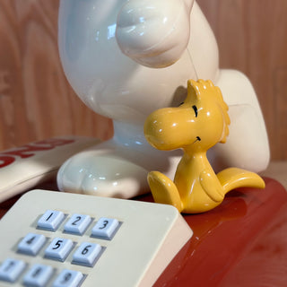 1981 TOMY PEANUTS Snoopy and Woodstock Telephone 昭和レトロ トミー 田村電機製作所製 スヌーピー & ウッドストック プッシュ式電話