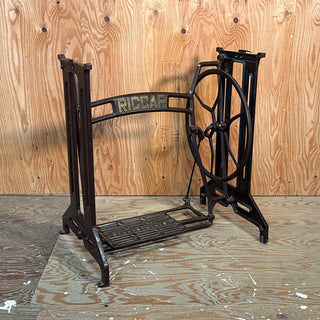 RICCAR” Antique Sewing Machine Treadle Table Cast Iron Stand Legs RICCAR” Antique Sewing Machine Treadle Table Cast Iron Stand Legs