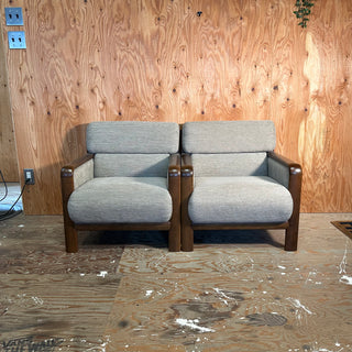 “KARIMOKU” Wood Accent Arm Chair 98年製 サボンヌ ベージュ ヒッコリーブラウン [ 2脚セット ]
