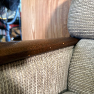 “KARIMOKU” Wood Accent Arm Chair 98年製 サボンヌ ベージュ ヒッコリーブラウン [ 4脚セット ]