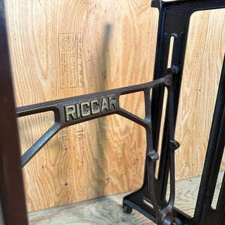 RICCAR” Antique Sewing Machine Treadle Table Cast Iron Stand Legs RICCAR” Antique Sewing Machine Treadle Table Cast Iron Stand Legs