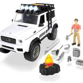 “Dickie Toys” Playlife 13 Piece Adventure Set  Freewheeling MB AMG 500 4x4 with Flashing Headlights and Engine Sounds 1/24 Scale アメリカ ディッキートイズ プレイライフ 13ピース アドベンチャーセット