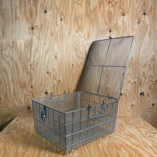 “蛇籠” SUS Steel Mesh Basket with Handles and Lid メッシュバスケット